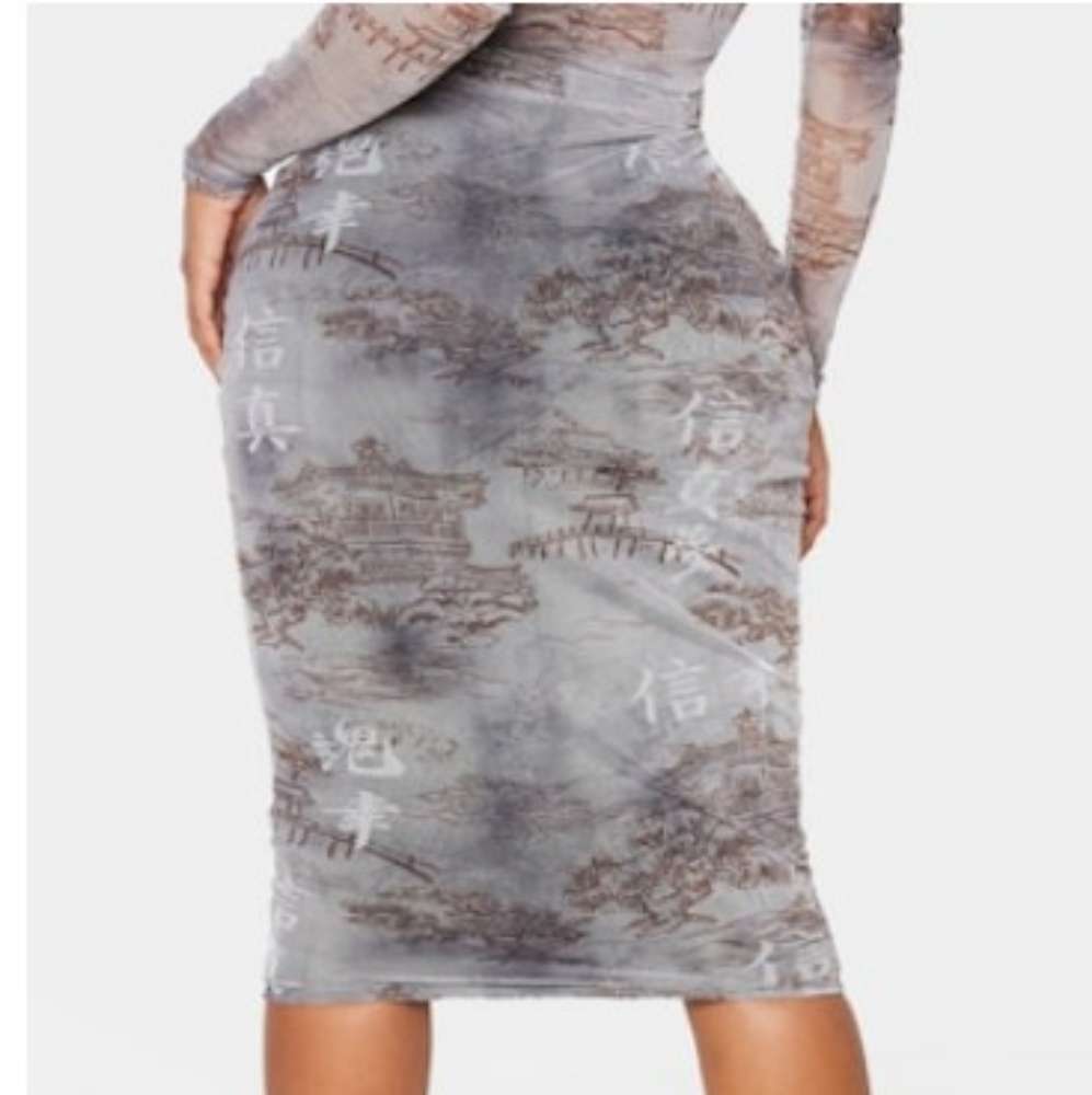 Grey mesh skirt set - Picture 2 of 5